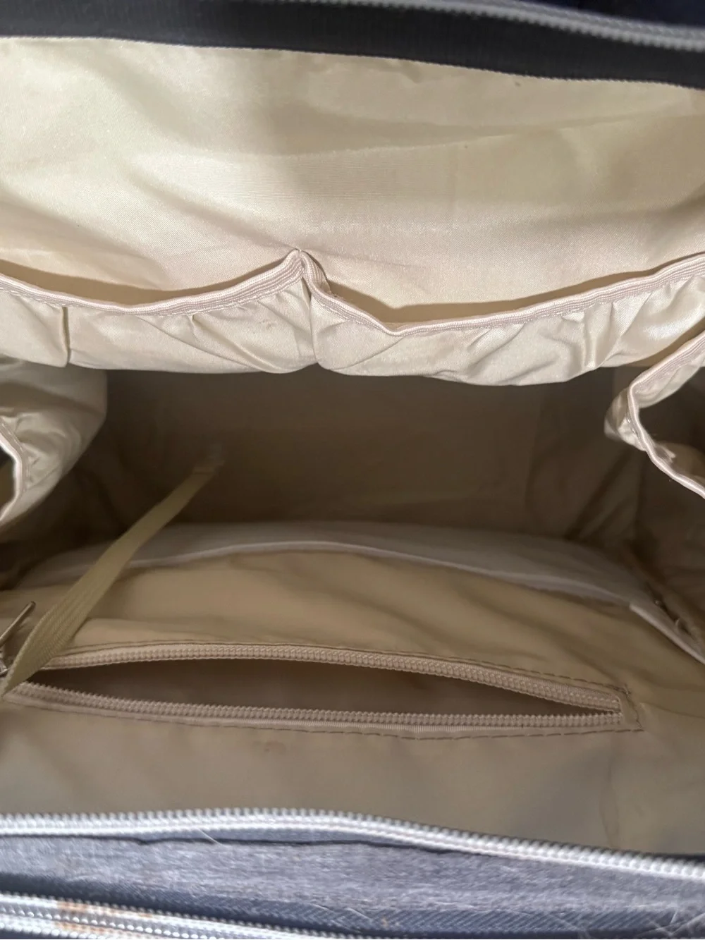 Compact All-in-One Grey Diaper Bag Backpack